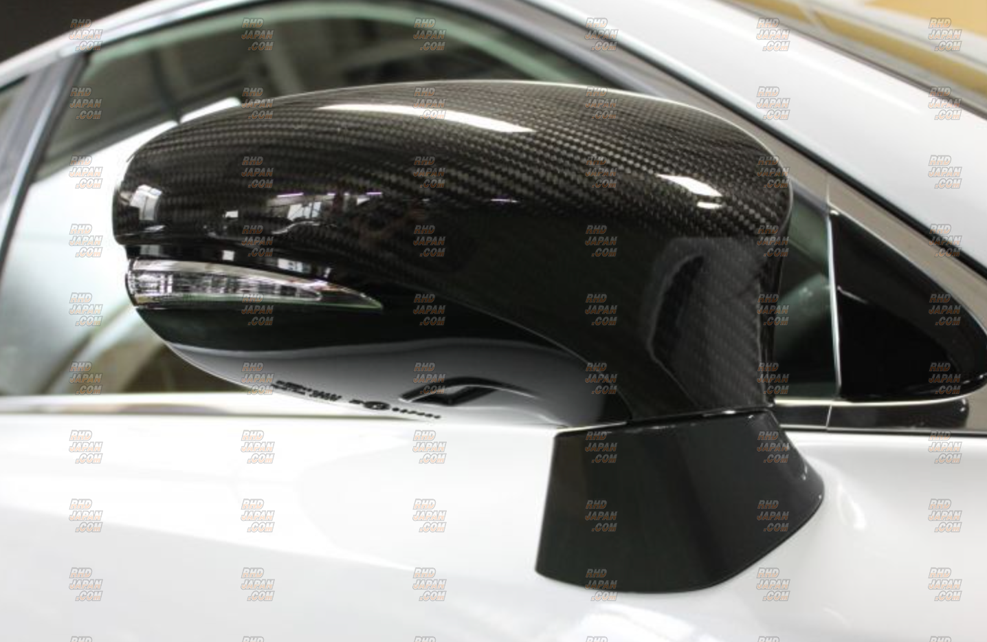 LEMS Door Mirror Cover Set Dry Carbon Fiber with Clear Coating - GS F URL10
